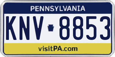 PA license plate KNV8853