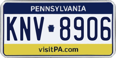 PA license plate KNV8906
