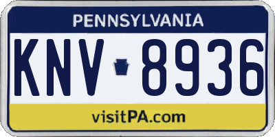 PA license plate KNV8936