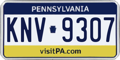 PA license plate KNV9307