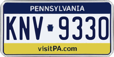 PA license plate KNV9330