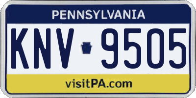 PA license plate KNV9505