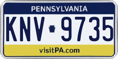 PA license plate KNV9735