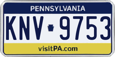 PA license plate KNV9753