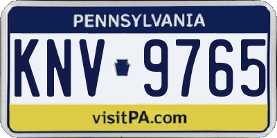 PA license plate KNV9765