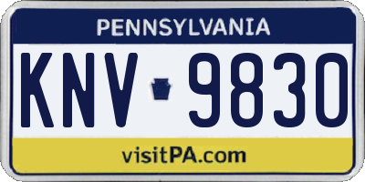 PA license plate KNV9830