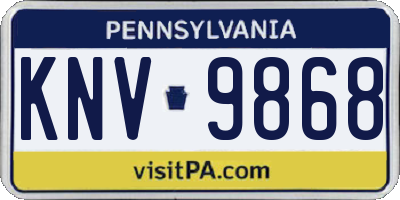 PA license plate KNV9868