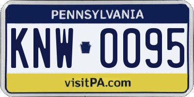 PA license plate KNW0095