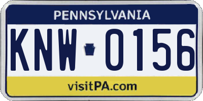 PA license plate KNW0156