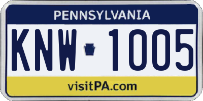 PA license plate KNW1005