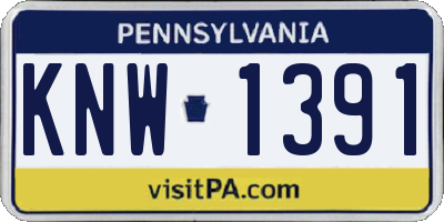 PA license plate KNW1391