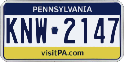 PA license plate KNW2147