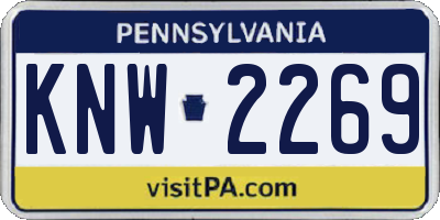 PA license plate KNW2269