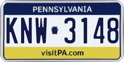PA license plate KNW3148