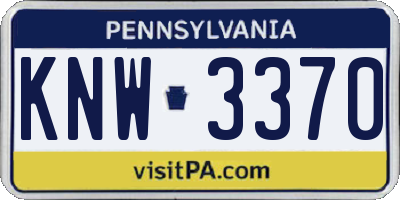 PA license plate KNW3370