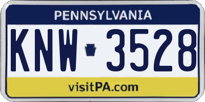 PA license plate KNW3528