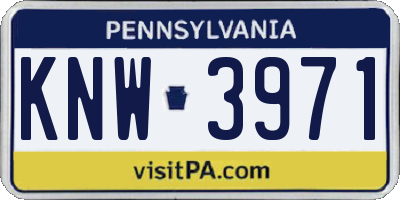 PA license plate KNW3971
