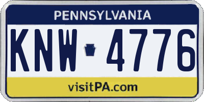 PA license plate KNW4776
