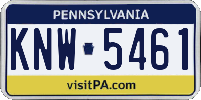 PA license plate KNW5461