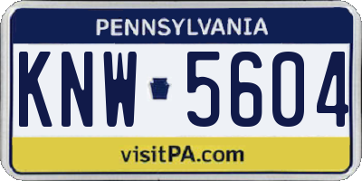 PA license plate KNW5604