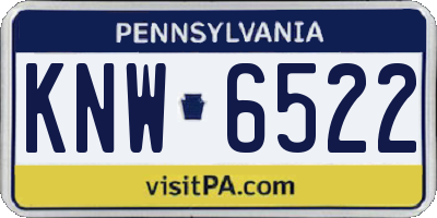 PA license plate KNW6522