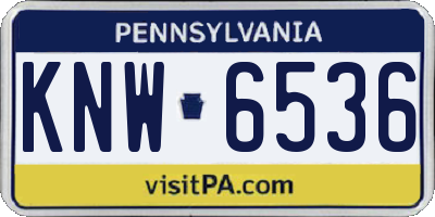 PA license plate KNW6536