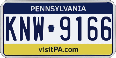 PA license plate KNW9166