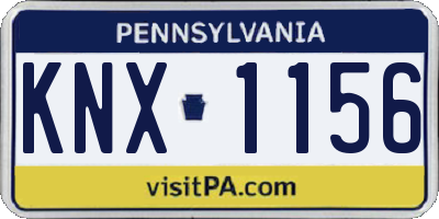 PA license plate KNX1156