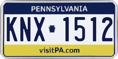 PA license plate KNX1512