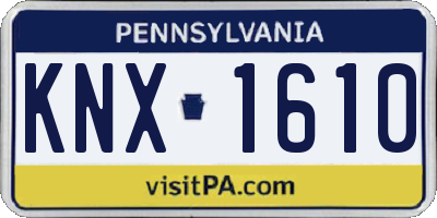 PA license plate KNX1610