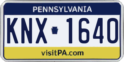 PA license plate KNX1640