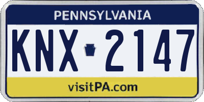 PA license plate KNX2147