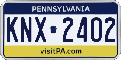 PA license plate KNX2402