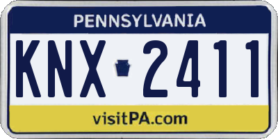 PA license plate KNX2411