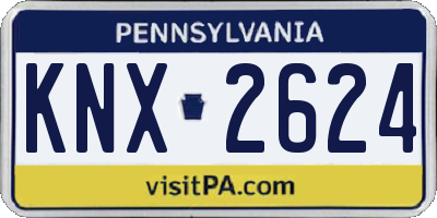 PA license plate KNX2624