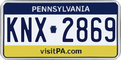 PA license plate KNX2869