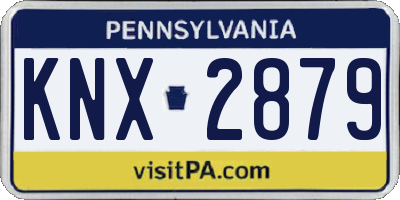 PA license plate KNX2879
