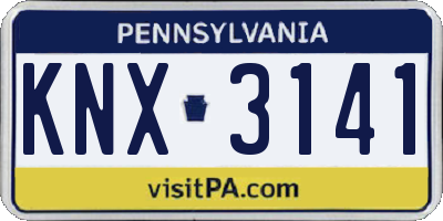 PA license plate KNX3141
