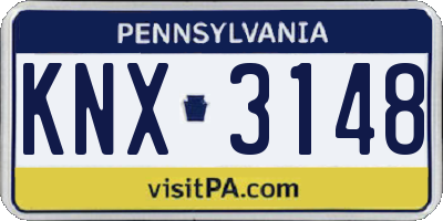 PA license plate KNX3148