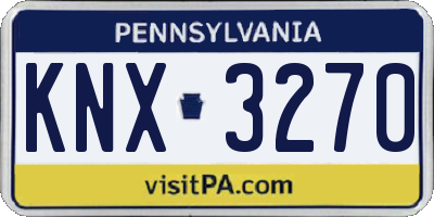 PA license plate KNX3270