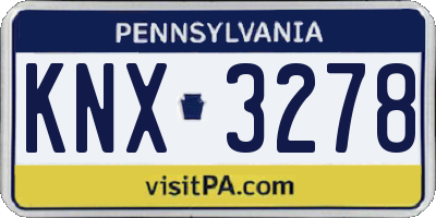 PA license plate KNX3278