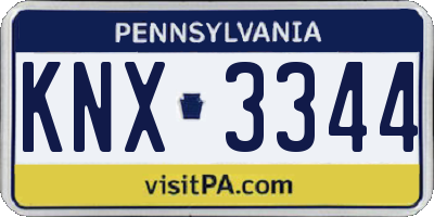 PA license plate KNX3344