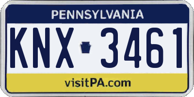 PA license plate KNX3461