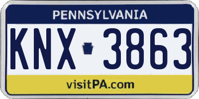 PA license plate KNX3863