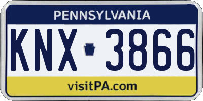 PA license plate KNX3866