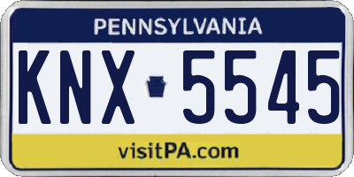 PA license plate KNX5545