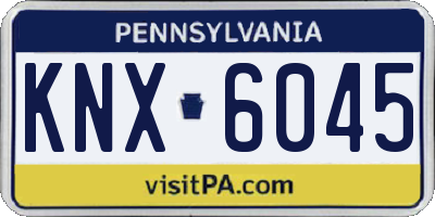 PA license plate KNX6045