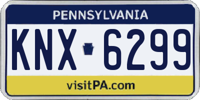 PA license plate KNX6299