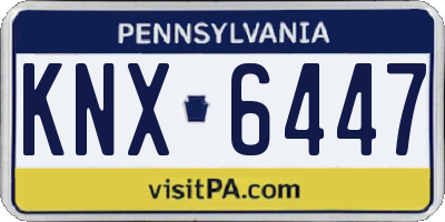 PA license plate KNX6447