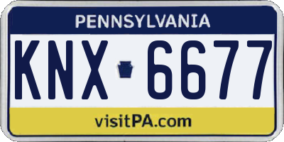 PA license plate KNX6677